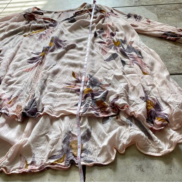 Free People Swing Dress Orchid Pink Floral Tunic Boho Chic Rayon w/Pockets Small - Picture 10 of 15